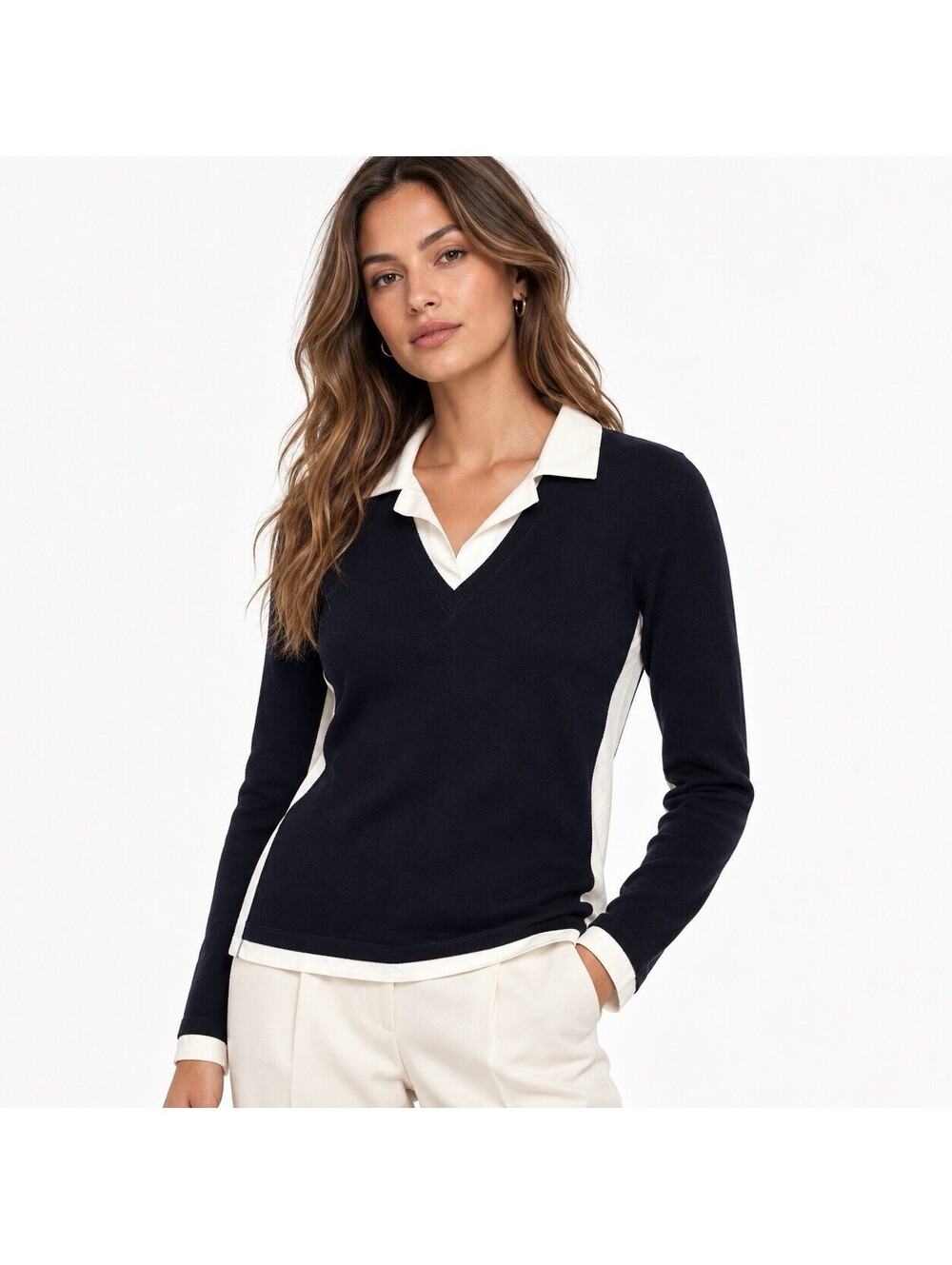 Rivamonti Brunello Cucinelli Merino Wool Sweater Navy Blue Sz L Old Money Preppy